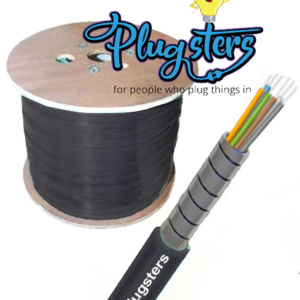 6 Strand 900um OM3 nanoFIBER Stainless Steel Armored Fiber Optic Cable PU Black Tactical High Flex  MM6T-OM3-PU