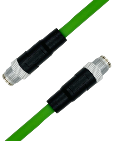 M12 Industrial Ethernet/Ether X-Coded Male to Male