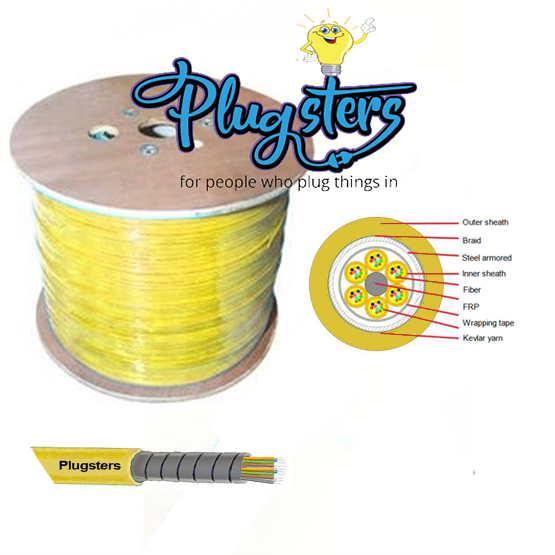 72 Strand 250um nanoFIBER Stainless Steel Armored Fiber Optic Cable Plenum